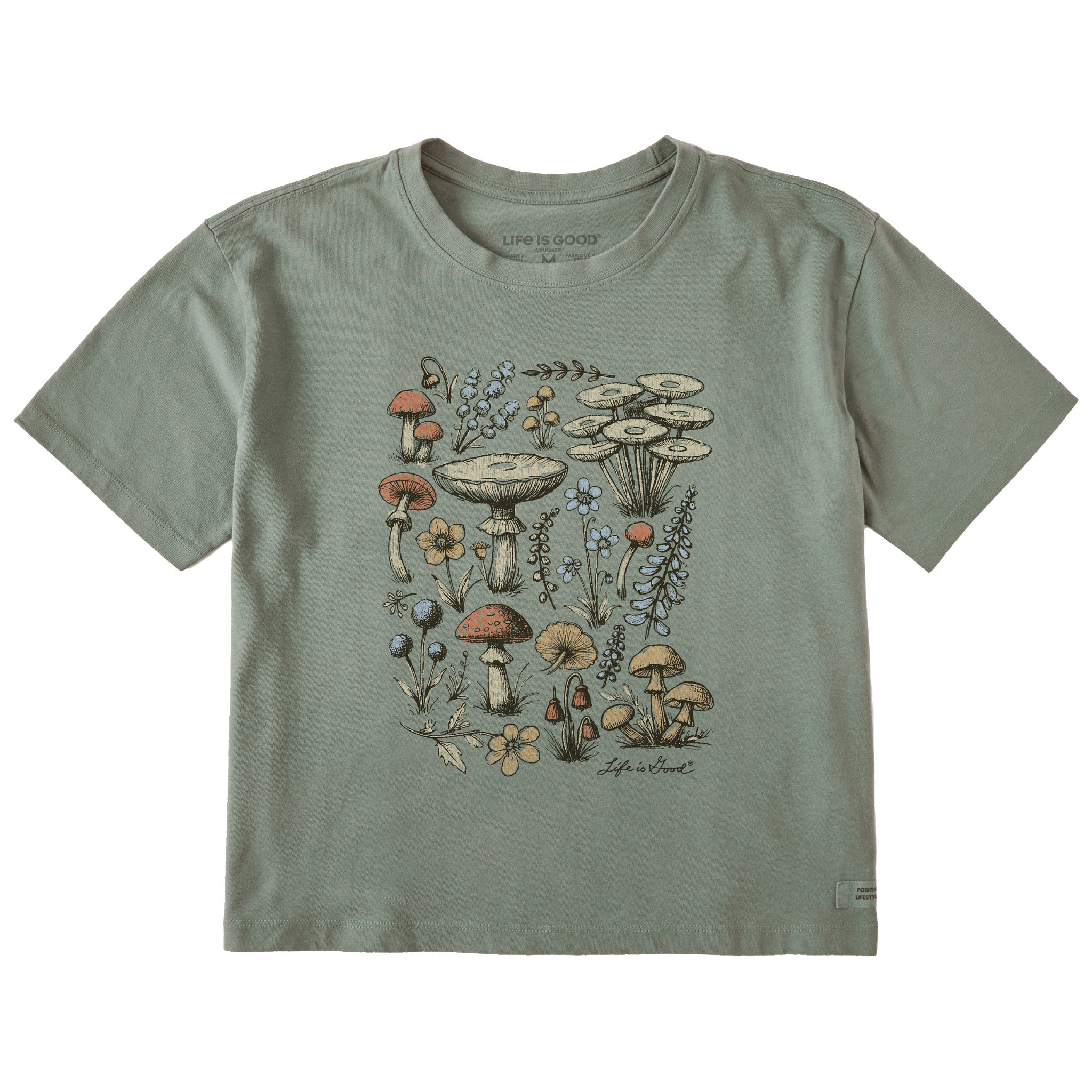 Botanical Shrooms & Wildflowers Boxy Tee
