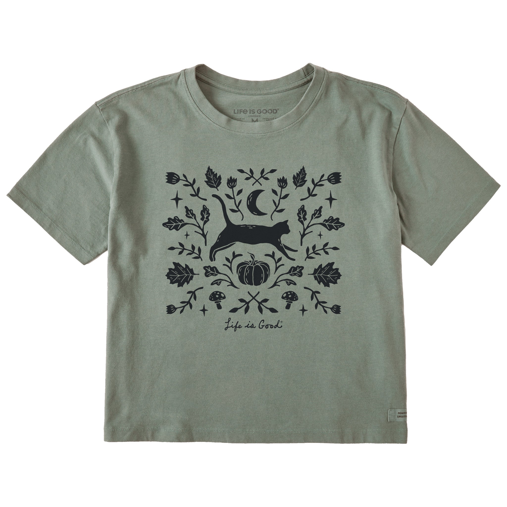 Fall Foliage Cat Boxy Tee